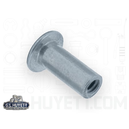 Avk Rivet Nut, #4-40 Thread Size, 0.270 in Flange Dia., .370 in L, Steel BTIR-RNS440-85/B